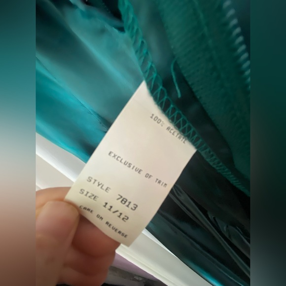 Emerald Green Mt. ladies Garment Vintage Bow Dress Made in USA Size 12 - Picture 6 of 7